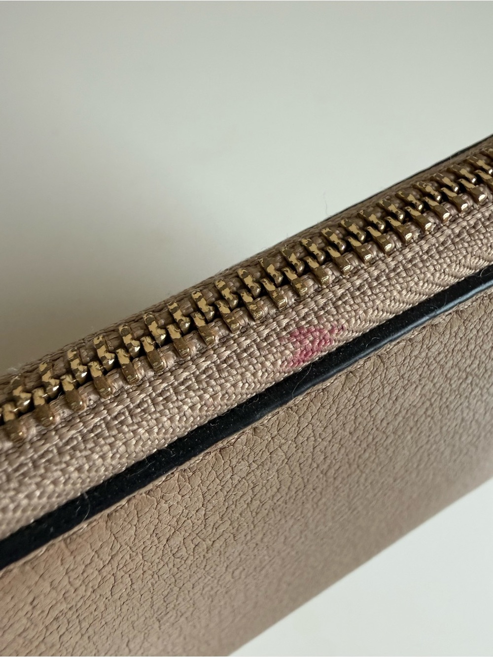 Tory Burch Pebbled Taupe Zip Wallet - Picture 3 of 6